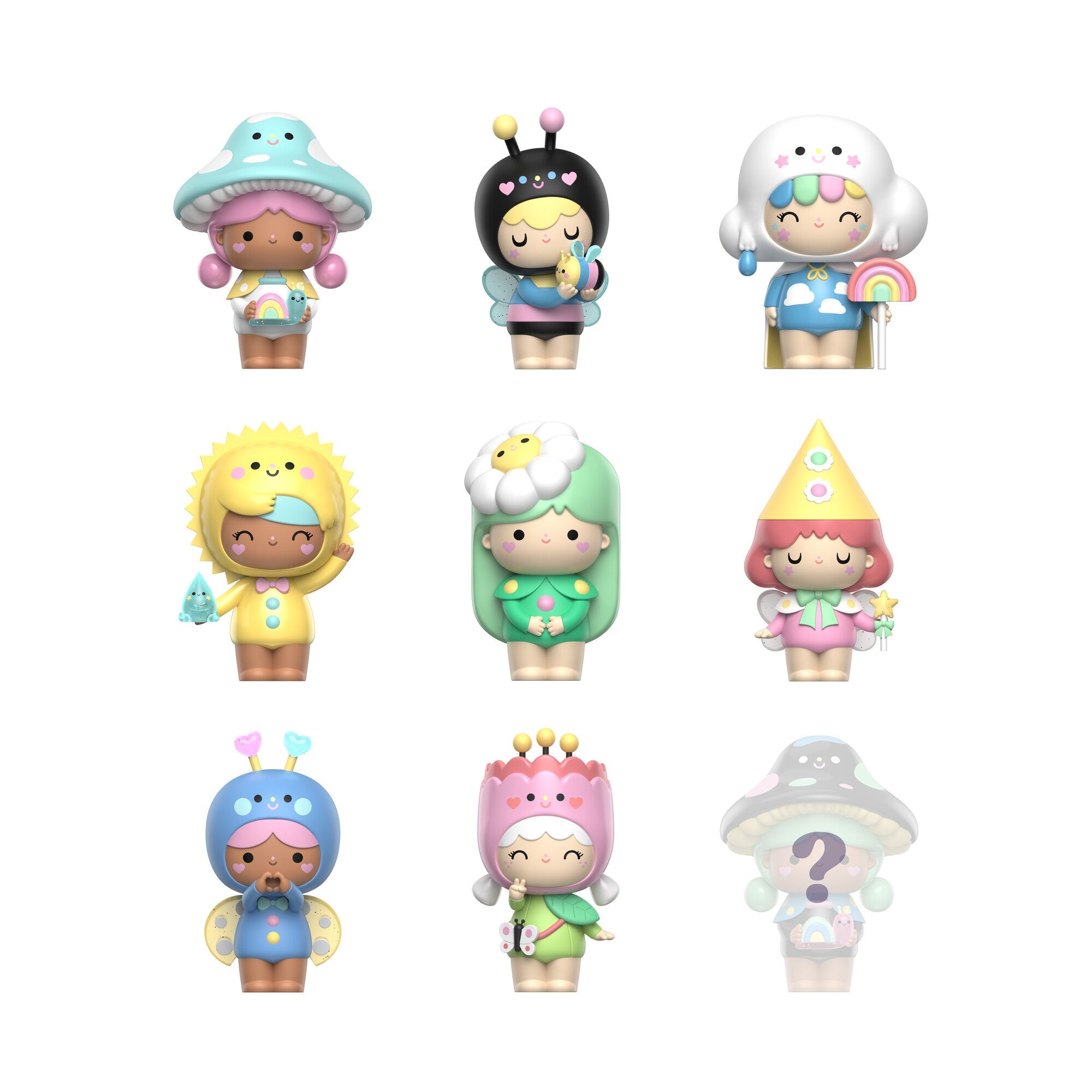 Magical Meadow Momiji message dolls — the whole crew of kawaii collectible dolls
