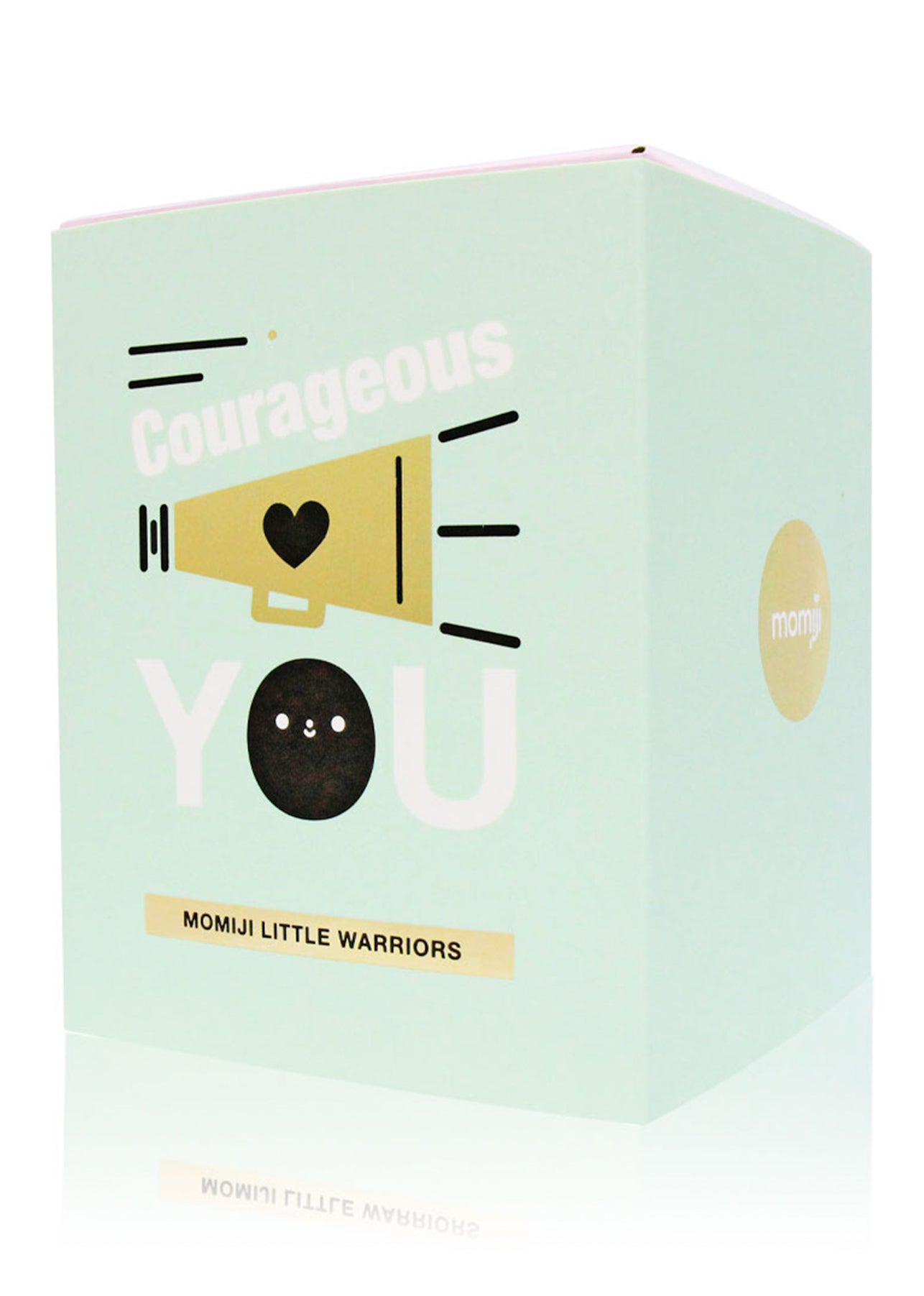 Pastel green Courageous You box featuring a kawaii Momiji doll, perfect for gifting or storing your secret message. — Momiji Doll