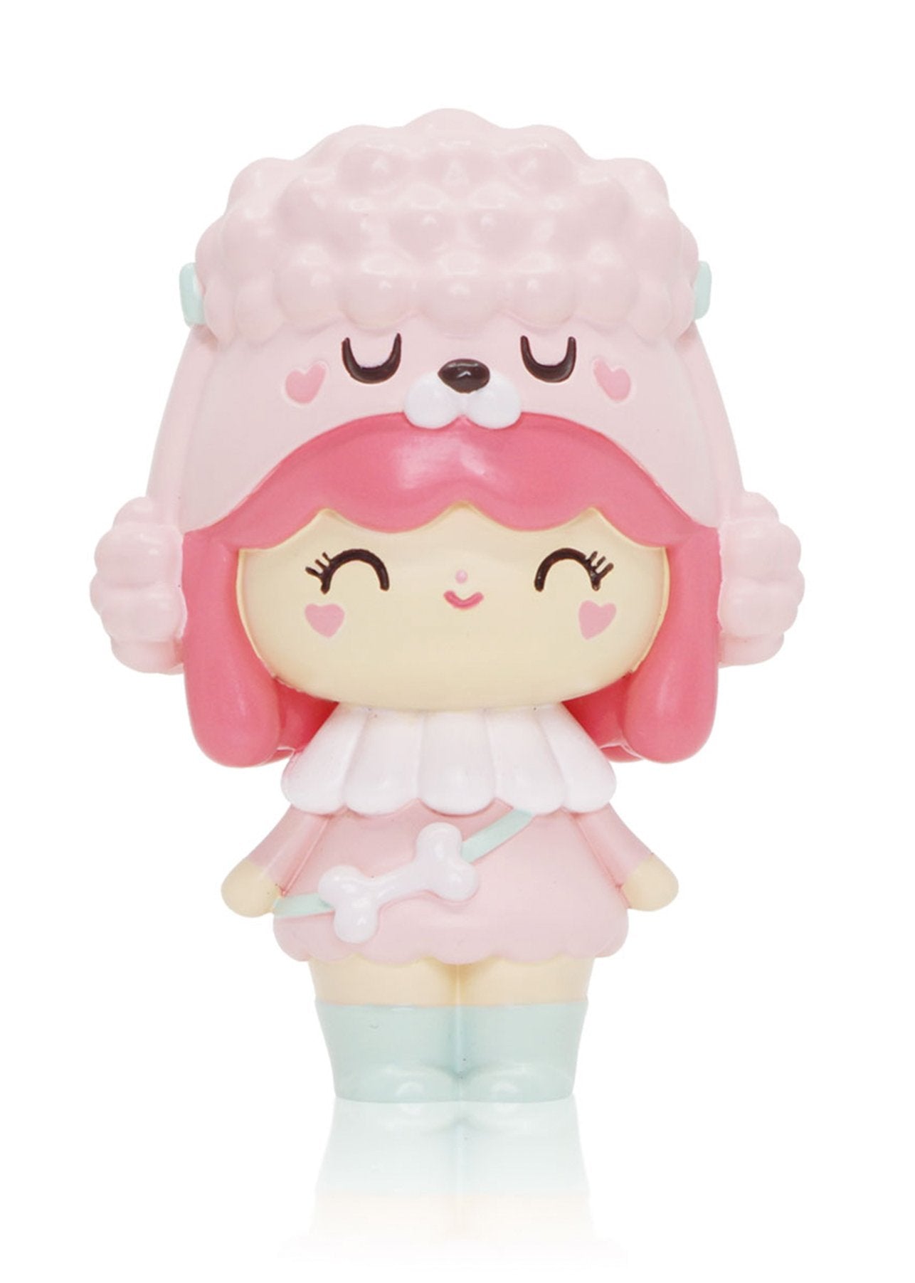 Best Friends Momiji doll with pink hair, poodle hat, pastel outfit, and a sweet closed-eye smile. — Momiji Doll