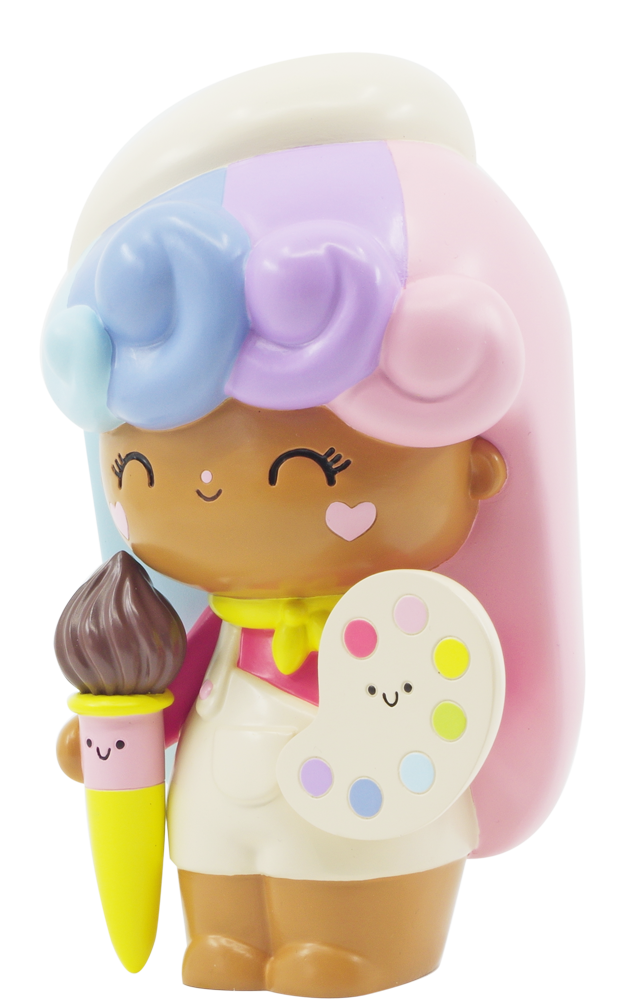 Create | Big Ideas 2020 Momiji doll with rainbow hair, paintbrush, smiling palette, and collector's card included. — Momiji Doll