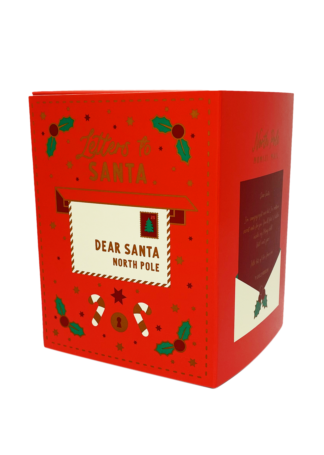 Dear Santa Momiji doll features a red mailbox with holly, candy canes, North Pole label and letter detail. Collectible vinyl figure. — Momiji Doll