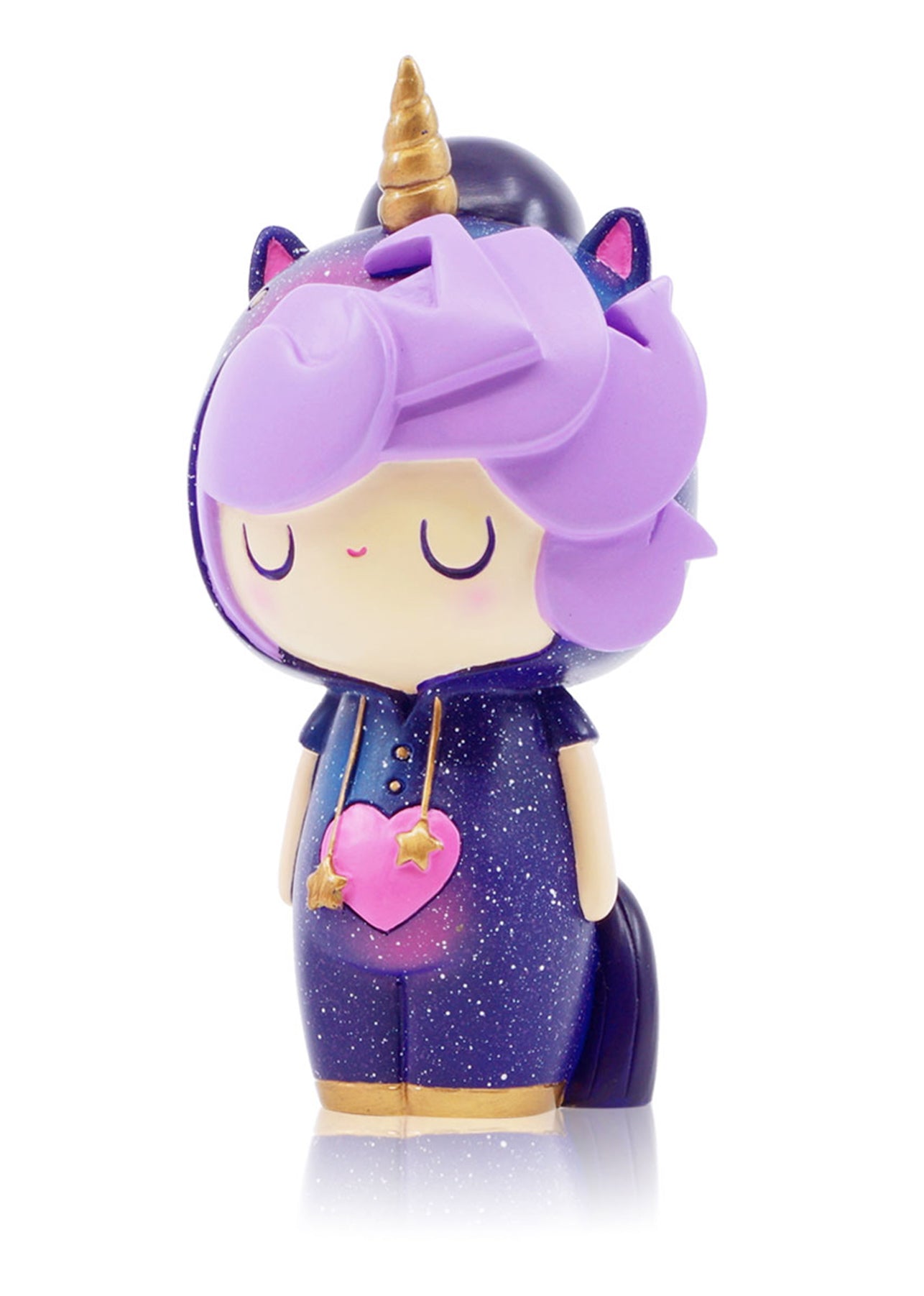 Little Starlight Girl 2021 Momiji doll with purple hair, unicorn horn, cat ears, and a star-patterned suit. — Momiji Doll