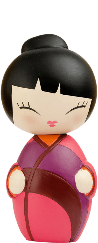 Favourite Person 2 Momiji doll with black hair, pink outfit, simple painted details. Includes secret message. Collectible character. — Momiji Doll