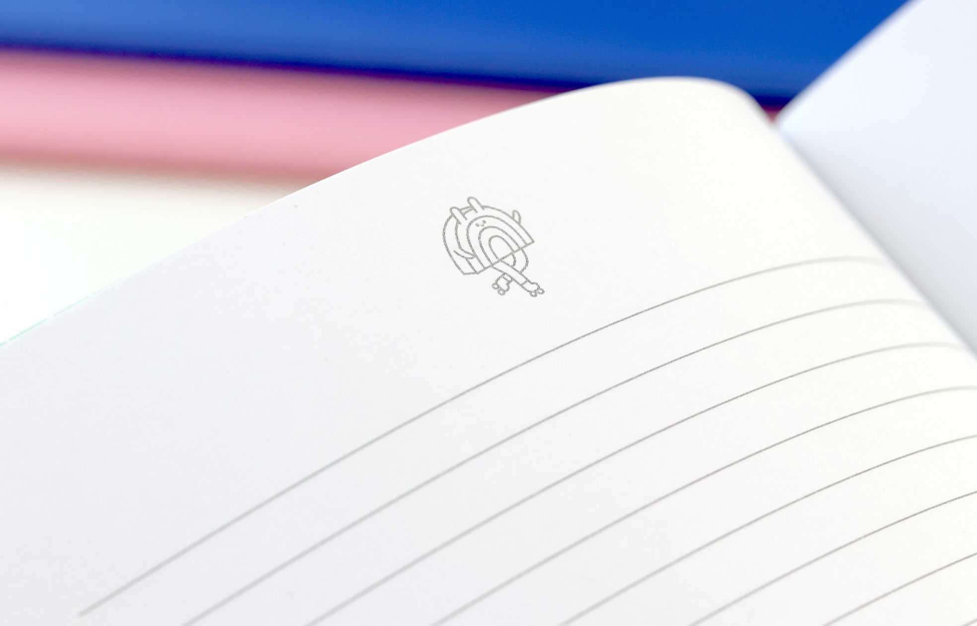 Good Vibes Gang Momiji doll notebook, A5 size, ruled pages, features a cute spaceship design at the top. — Momiji Doll